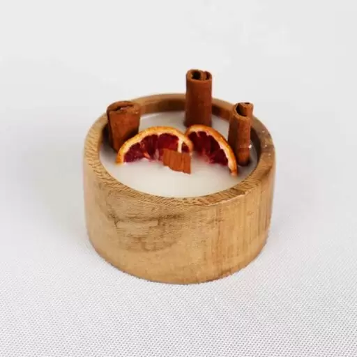 شمع دارچینی حس خوب ( نمای رو به رو)