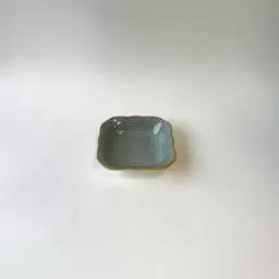 سس خوری کوچک مربعی گلدار رنگ ابی خط دار