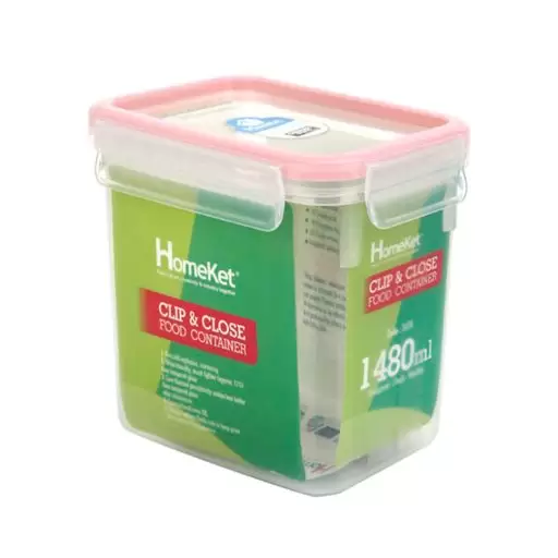 ظرف نگهدارنده مستطیل1480 سی سی الوان- هوم کت رنگ گلبهی