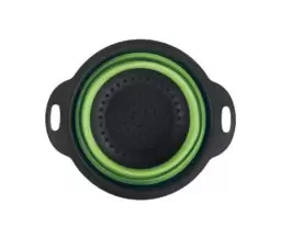 آبکش تاشو کوچک باز شده رنگ سبز