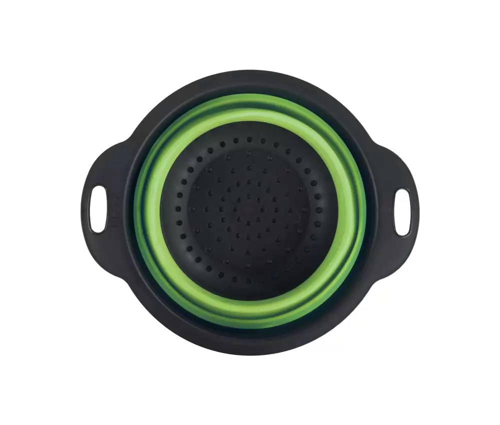 آبکش تاشو کوچک باز شده رنگ سبز