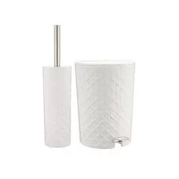 سطل و فرچه طرح گل سفید - لیمون