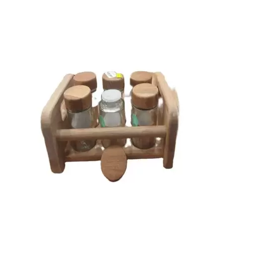 ست جا ادویه با استند چوبی فارست کد 30 - میس گلس