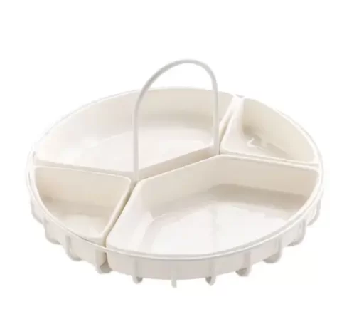 اردوخوری 4 خانه سرامیکی با دسته - لوکسینه - سفید