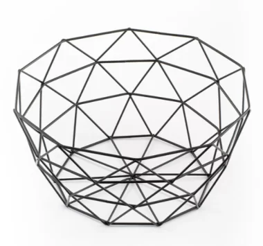 سبد میوه فلزی مشکی - لوکسینه - طرح شایلی مدل 6 ضلعی
