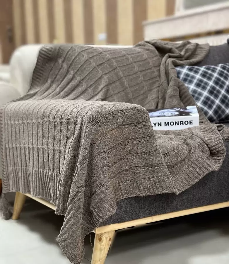 شال مبلی 120*180 پلی استر - پیونی