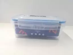 ظرف نگهدارنده شفاف آبی - کلیز - 900CC درب قفل دار ساده