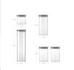 ظرف بانکه شفاف درب سبز - کلیز بدون پایه