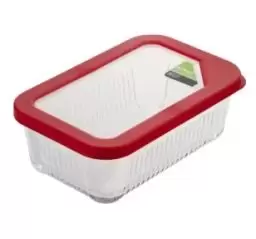 ظرف شیشه ای دربدار شیاردار 1/1 لیتری الوان رنگ قرمز