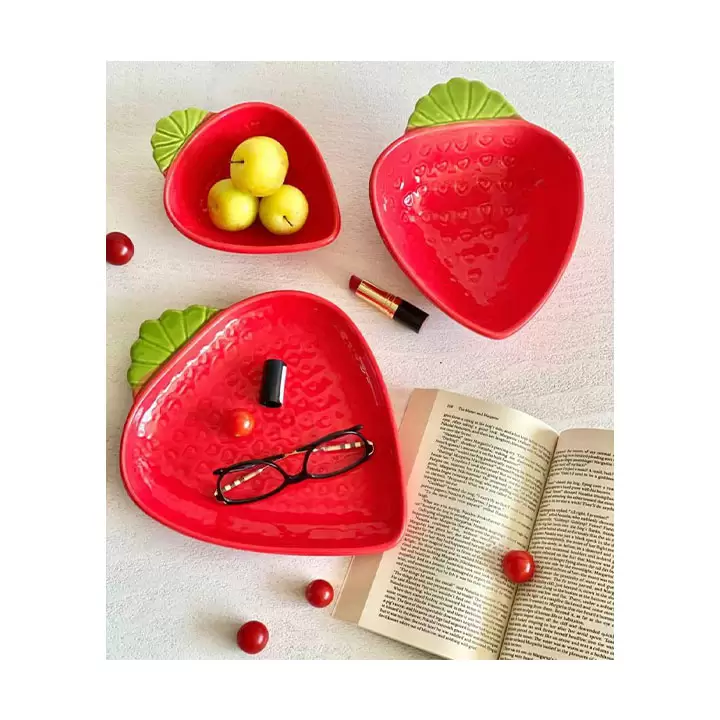 ظرف سرامیکی طرح توت فرنگی - تیریتی