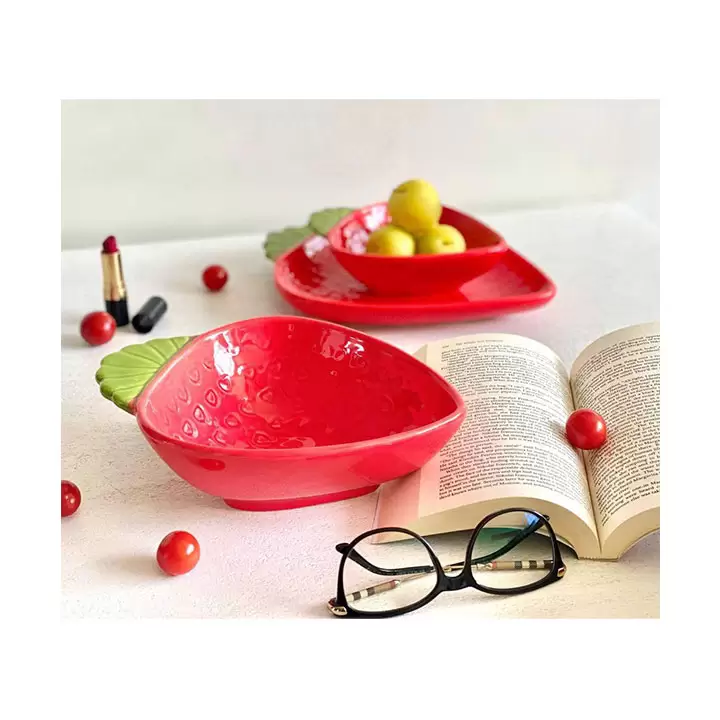 ظرف سرامیکی طرح توت فرنگی - تیریتی