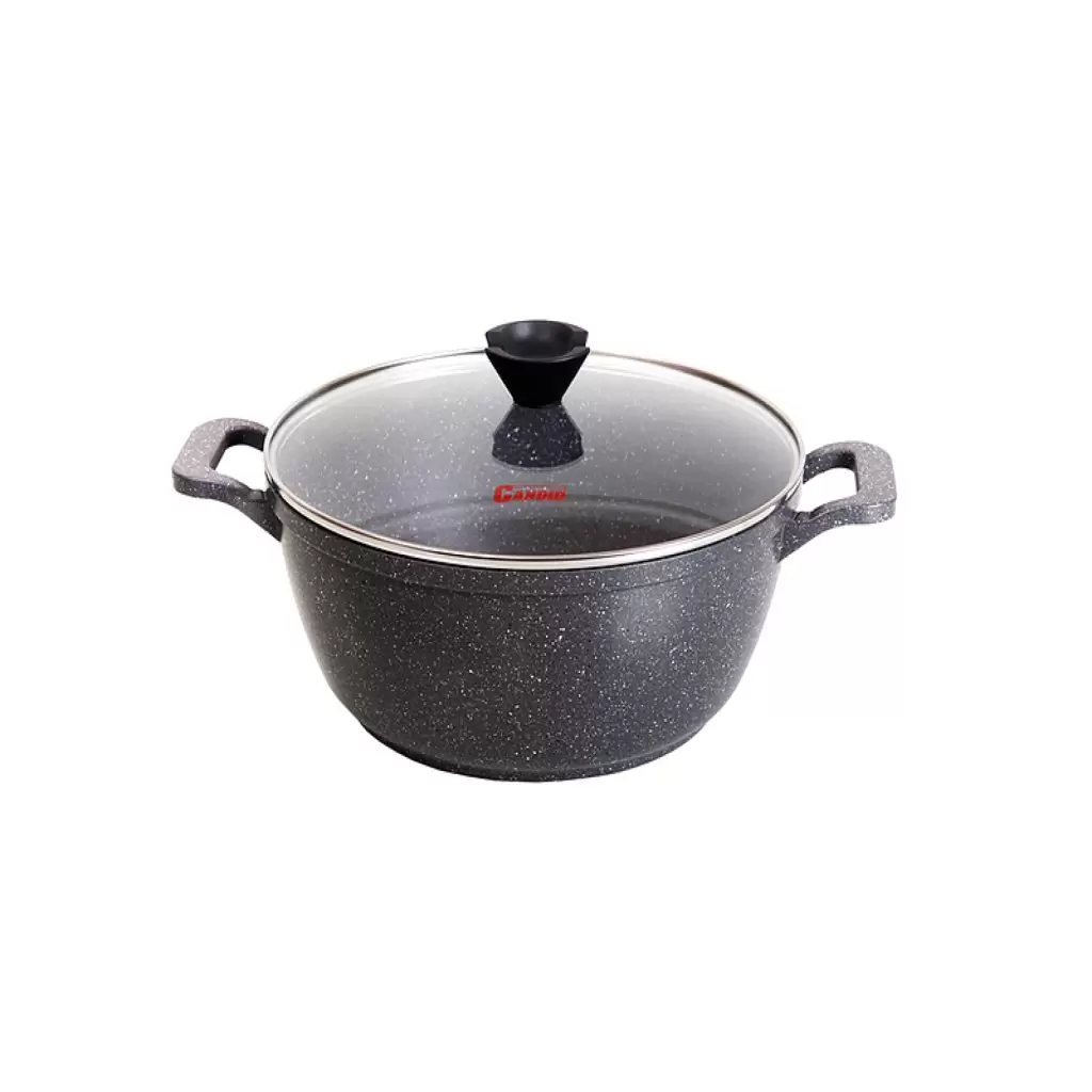قابلمه سایز 28 A گرانیت دورو خاکستری درب پیرکس - کاندید