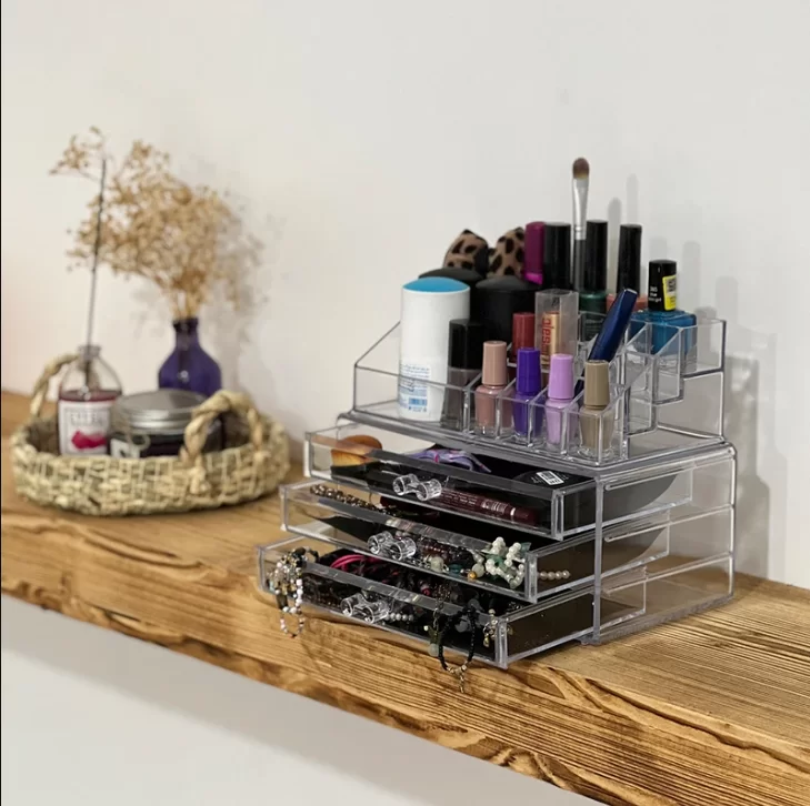 استند آرایشی سه کشو با رویه ساده - ویژن