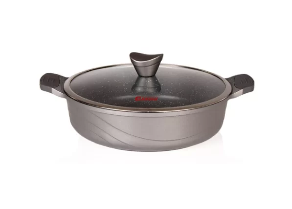 تابه دو دسته سایز 28 اوشن H گرانیت خاکستری دودی درب T - کاندید